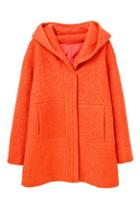 Romwe Hoodied Sheer Orange Coat