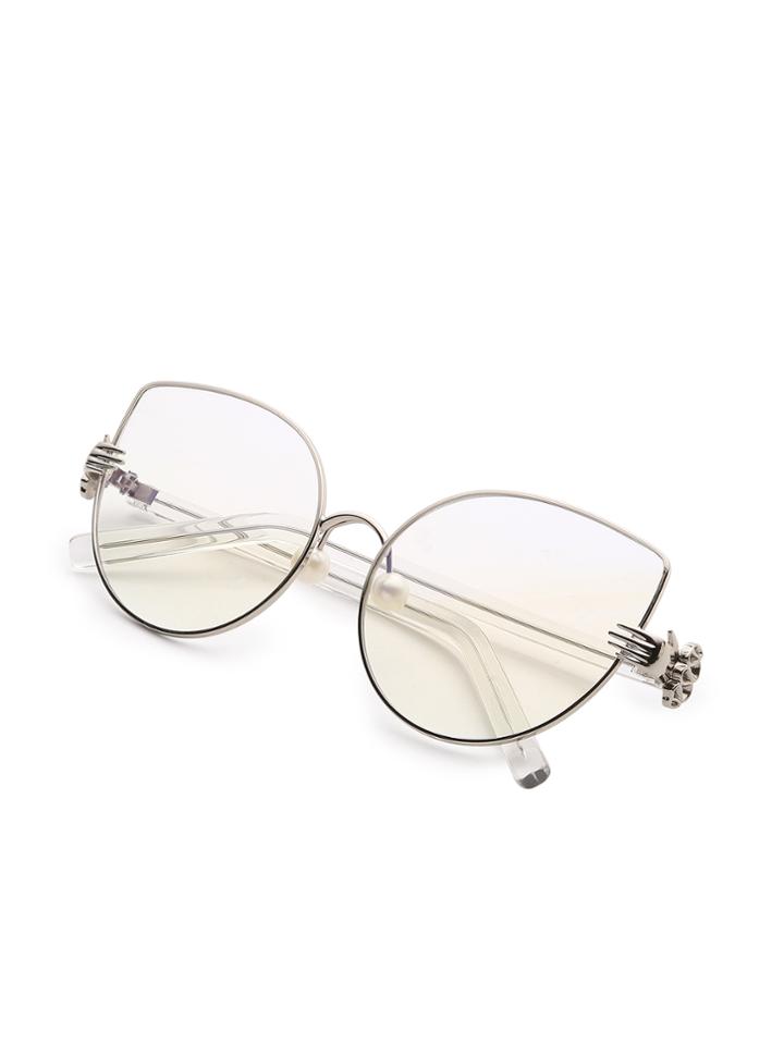 Romwe Faux Pearl Detail Cat Eye Glasses