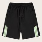 Romwe Guys Striped Tape Drawstring Waist Shorts