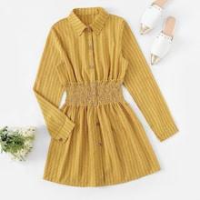 Romwe Single Breasted Striped Dress