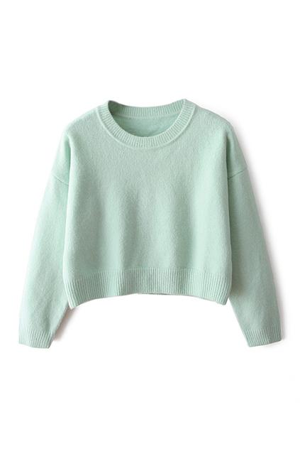 Romwe Sheer Green Midriff Jumper