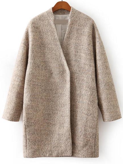 Romwe Pockets Classic Long Coat