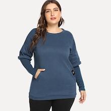 Romwe Plus 2 In 1 Pocket Front Sweatshirt