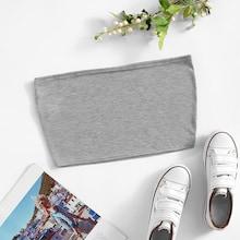 Romwe Solid Crop Tube Top