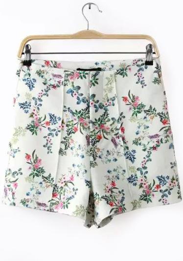 Romwe High Waist Florals Shorts