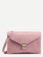 Romwe Pink Pushlock Closure Envelope Crossbody Bag