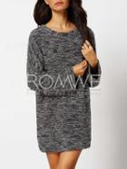 Romwe Grey Crew Neck Sweater Dress
