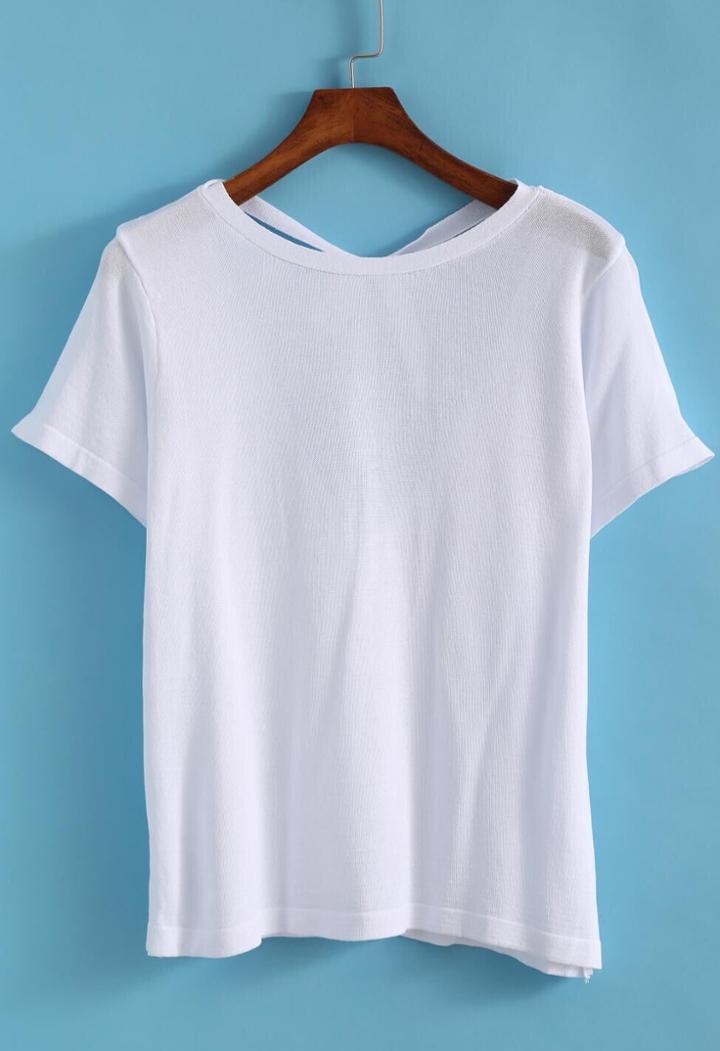 Romwe Back V Cut T-shirt