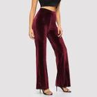 Romwe High Waist Straight Leg Pants