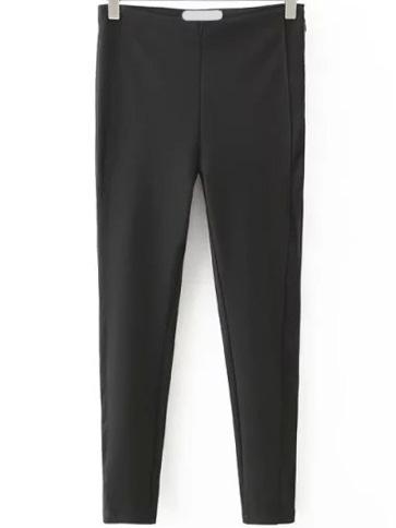 Romwe High Waist Zipper Skinny Leggings
