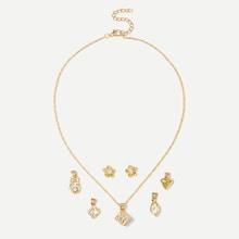 Romwe Detachable Necklace 5pc & Earrings 1pair