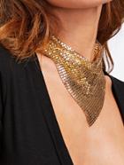 Romwe Sequin Overlay Triangle Design Necklace