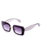 Romwe Oversized Wide Legs Purple Lens Sunglasses
