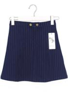 Romwe Vertical Striped A-line Denim Skirts