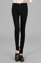 Romwe With Zipper Slim Black Pant