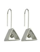 Romwe Silver Triangle Drop Earrings