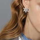 Romwe Snowflake String Drop Earrings 1pair