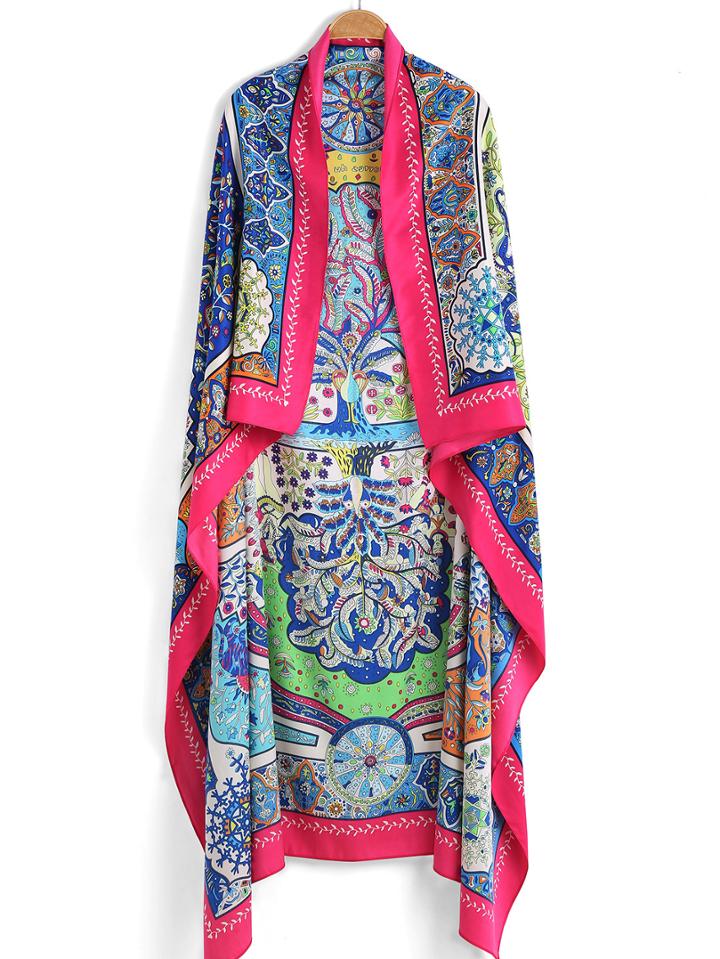 Romwe Florals Rose Red Scarf