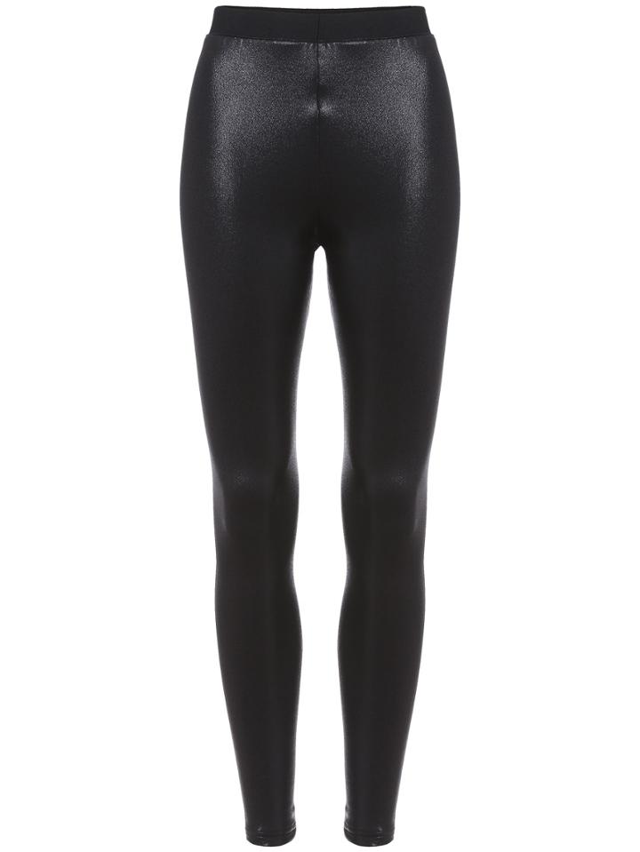 Romwe Elastic Waist Black Leggings