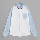 Romwe Guys Raglan Sleeve Pocket Patched Two-tone Skirt
