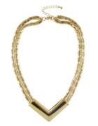 Romwe Multilayers Gold Plated Wide Chain Necklace For Women