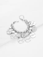 Romwe Sequin Charm Detail Layered Bracelet