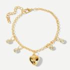 Romwe Heart Charm Chain Anklet