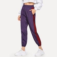 Romwe Colorblock Pocket Detail Pants