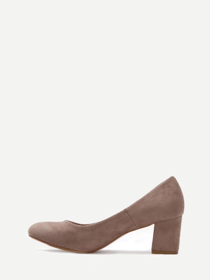 Romwe Brown Suede Heels