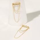 Romwe Textured Layered Chain Drop Earring 1pair