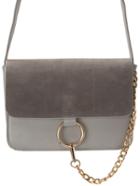 Romwe Grey Magnetic Chain Embellished Bag