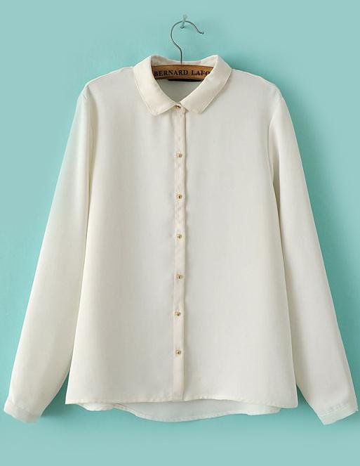 Romwe Lapel Buttons Loose Blouse