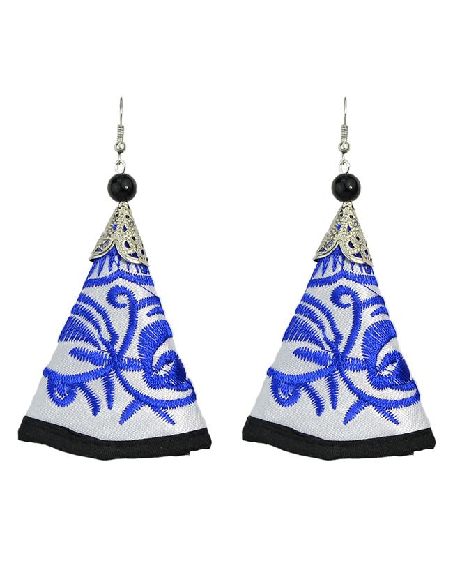 Romwe White Artificial Triangle Pendant New Model Earrings
