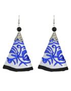 Romwe White Artificial Triangle Pendant New Model Earrings
