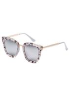 Romwe Grey Bold Camo Frame Metal Arm Sunglasses