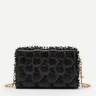 Romwe Faux Pearl Detail Quilted Box Bag
