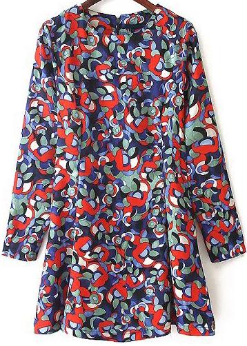 Romwe Vintage Print Dress