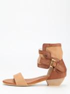 Romwe Strppy Buckled Ankle Cuff Sandals - Camel