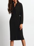 Romwe V Neck Split Pencil Dress With Pockets
