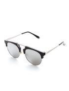 Romwe Sliver Arm Grey Lens Retro Style Sunglasses