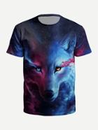 Romwe Wolf 3d Print Tee