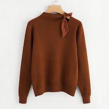 Romwe Knotted Detail Jersey Jumper