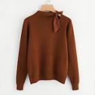 Romwe Knotted Detail Jersey Jumper