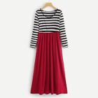 Romwe Contrast Striped Long Sleeve Dress