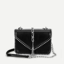 Romwe Tassel Detail Beaded Chain Bag