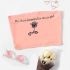 Romwe Letter And Rose Print Bandeau