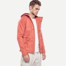 Romwe Men Raglan Sleeve Solid Hooded Jacket