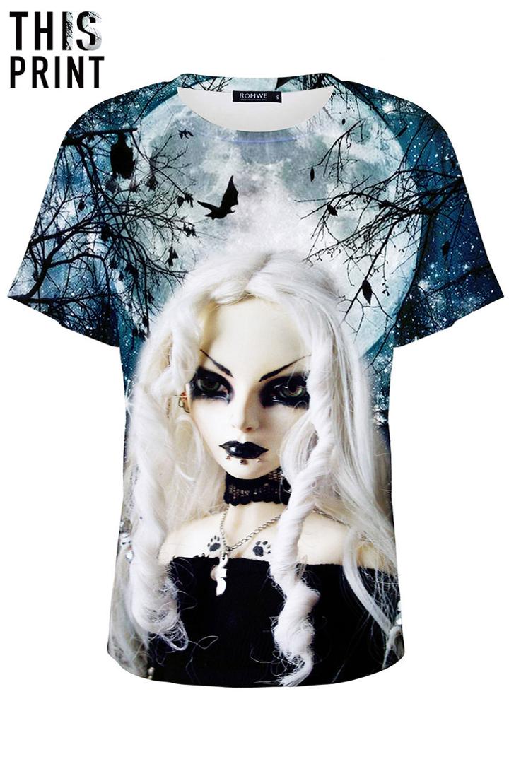 Romwe This Is Print Darksome Print T-shirt