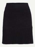Romwe Black Ribbed Knit A Line Skirt