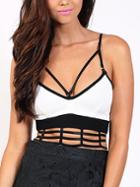 Romwe Contrast Cut Out Sexy Cami Top